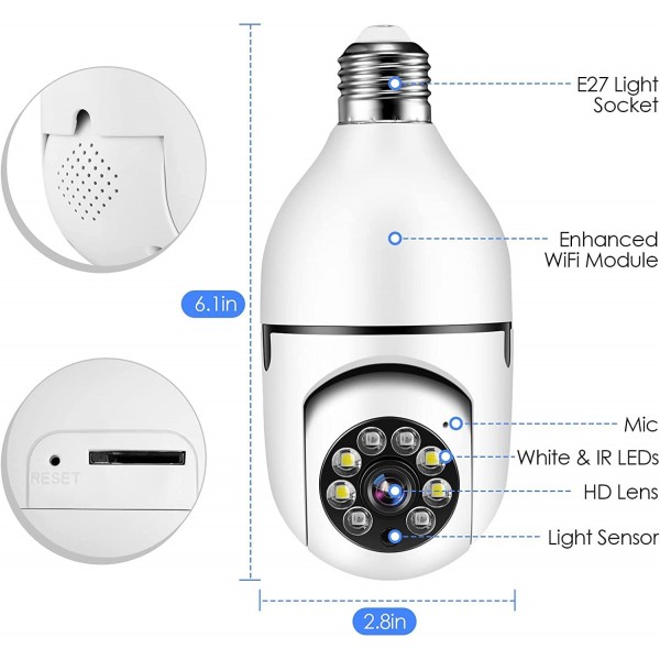 Cam Ra D Ampoule Ptz Cam Ra Surveillance Wifi G Ext Rieure Sans Fil