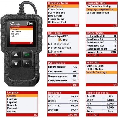 Launch Diagnostic Launch CR3001 Auto Scanner Auto Diagnostic Case OBD2 for Gas and Diesel Cars